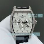 Swiss Clone Vacheron Constantin Malta Silver Dial Diamond 9100 Automatic Watch 